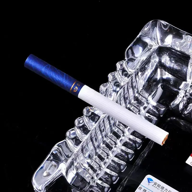 Crystal Clear Four Square Glass Ashtray, Modern and Elegant for Smoking Lovers,cenicero