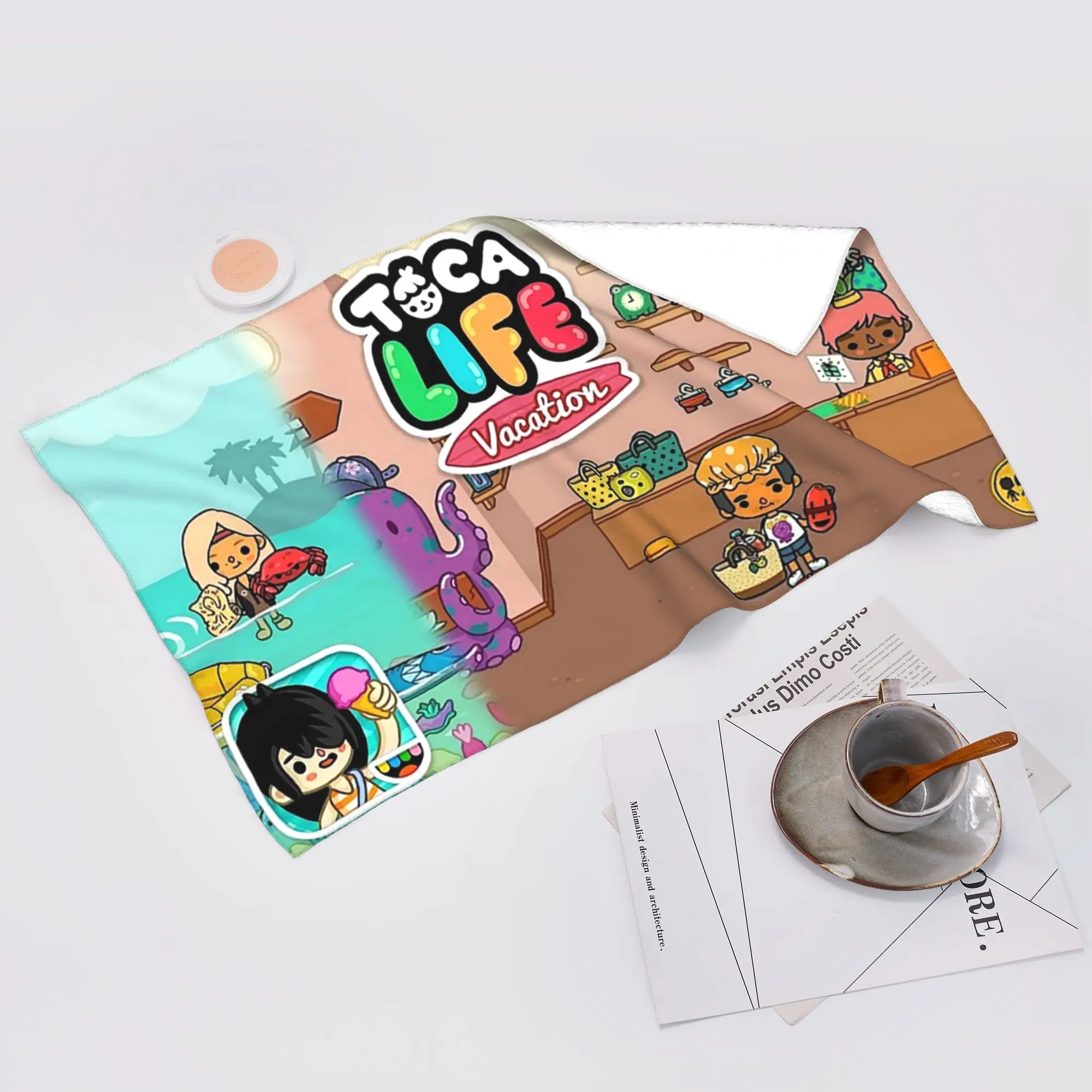 Custom Toca Life Box Toca Boca Cute Game Soft Face Towel Quick Dry Pool Bath Cotton Towels Breathable
