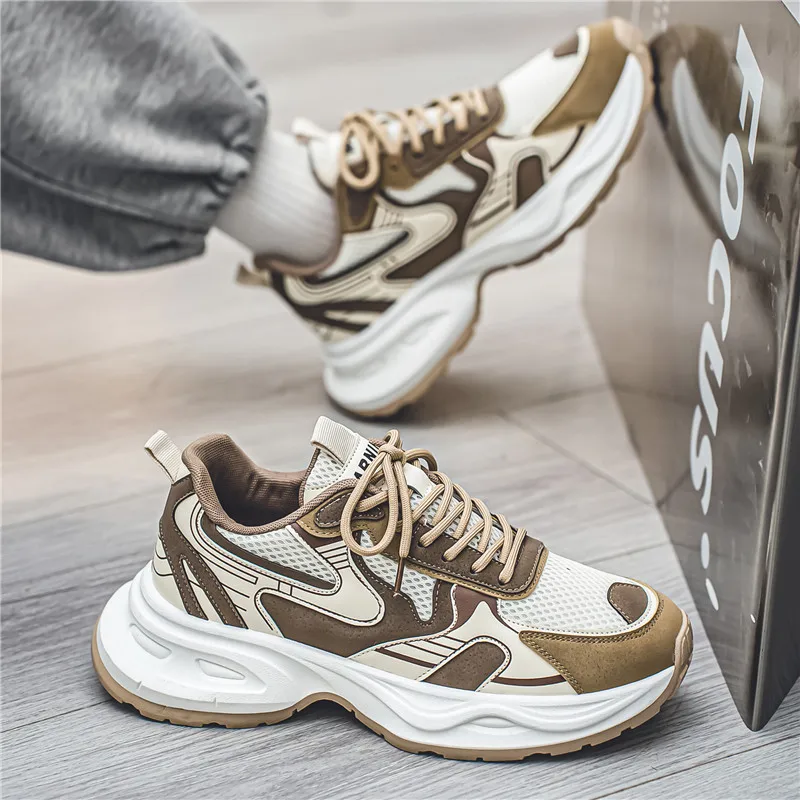 Chunky Sneakers Summer new breathable lightweight casual Men's outdoor anti slip running shoes fashion student speed sports shoe