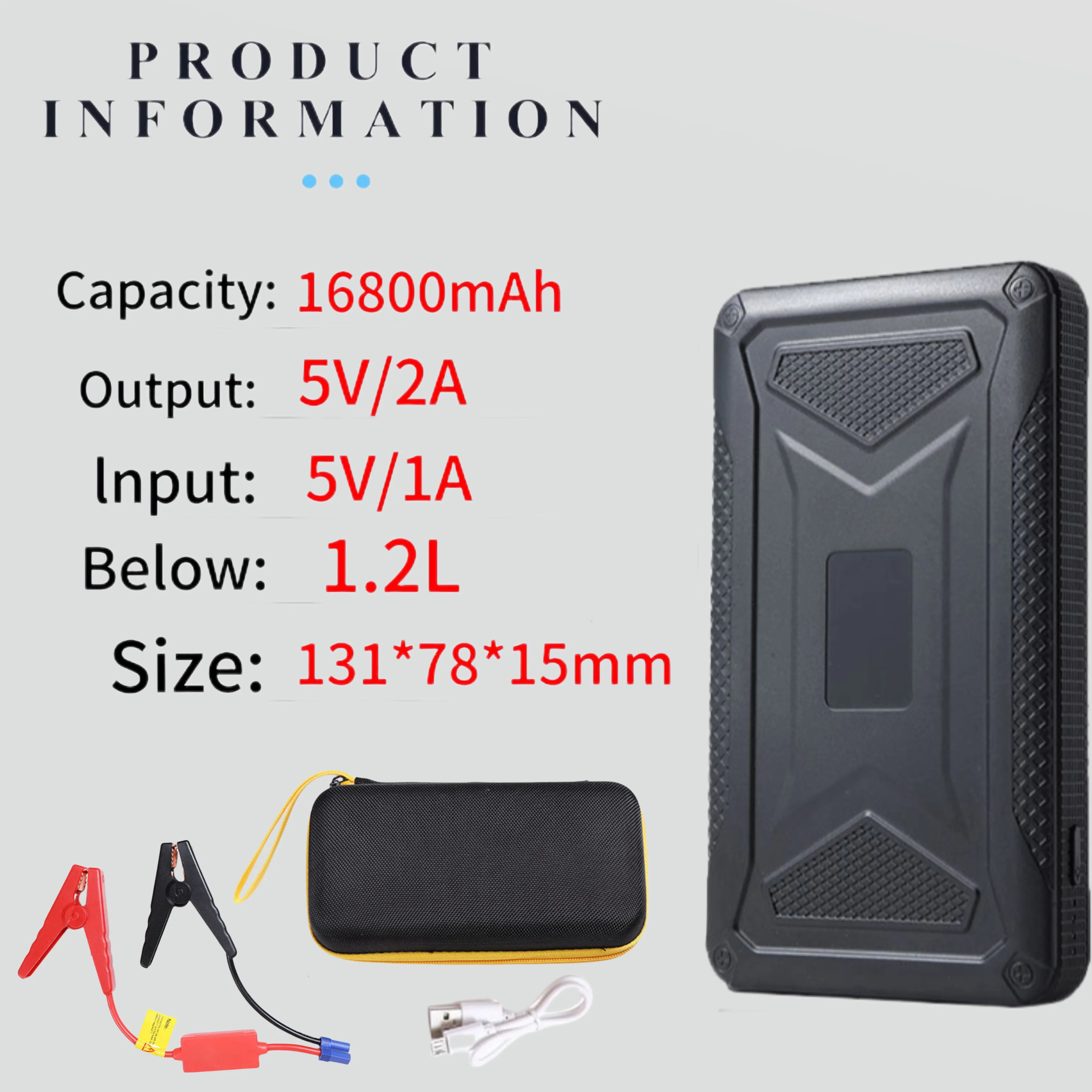 New 12V Powerful Car Jump Starter Car Battery Starters Portable Power Bank 12V Starting Device Booster For Petrol Diesel Car