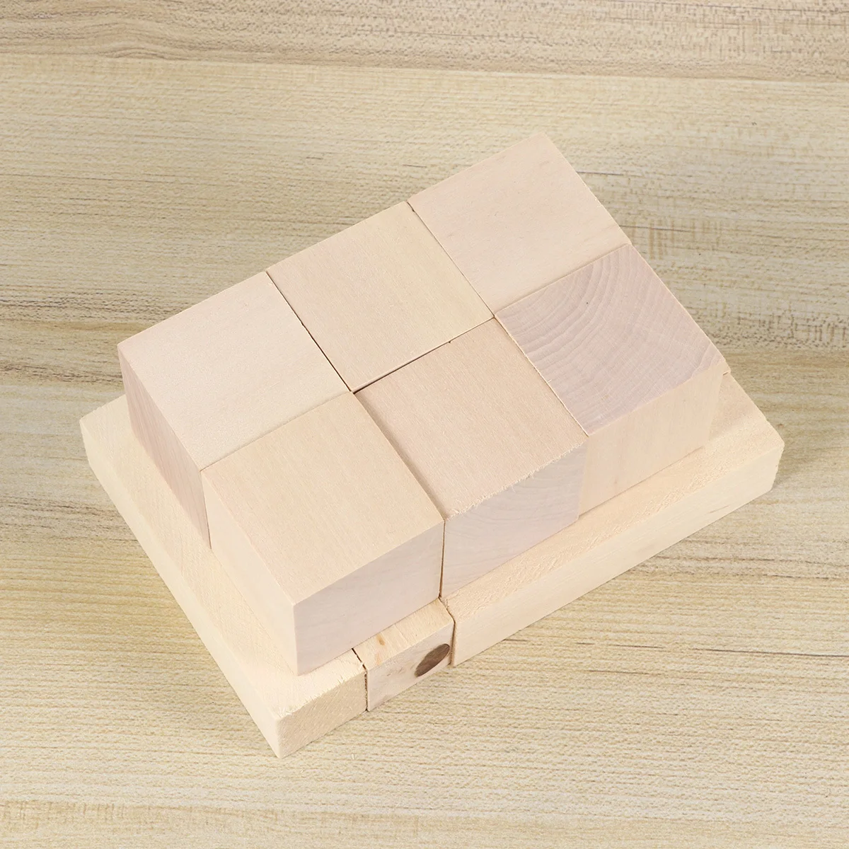 

12 pcs Wood Block Set Unfinished Diy Cube For Painting Craft Home Decor Wedding Ornament Handprint Graffiti Supply Craft Kits