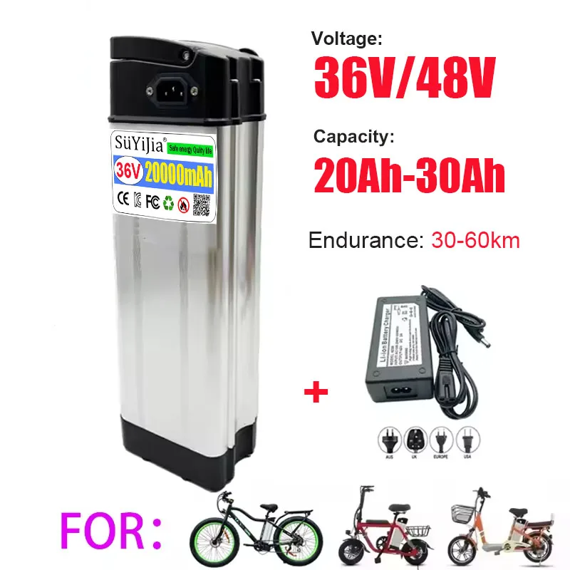 36V 48V Endurance: 30-60km Electric Motorcycle, Folding Bicycle, Takeaway, Express Delivery Universal Silverfish Lithium Battery