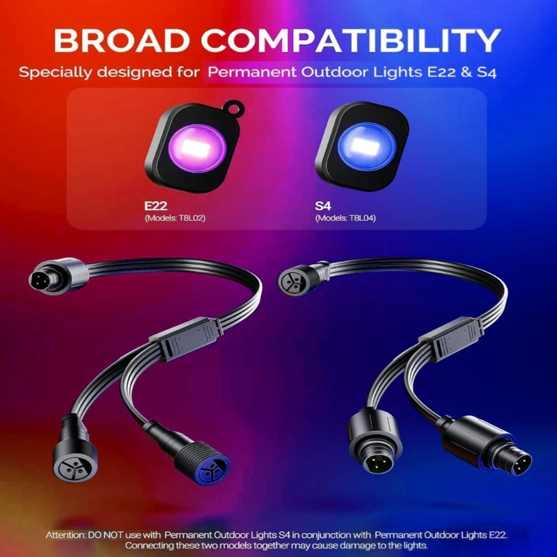 Easy Installation Outdoor Light Y Splitters Cable Assembly Quick Setups