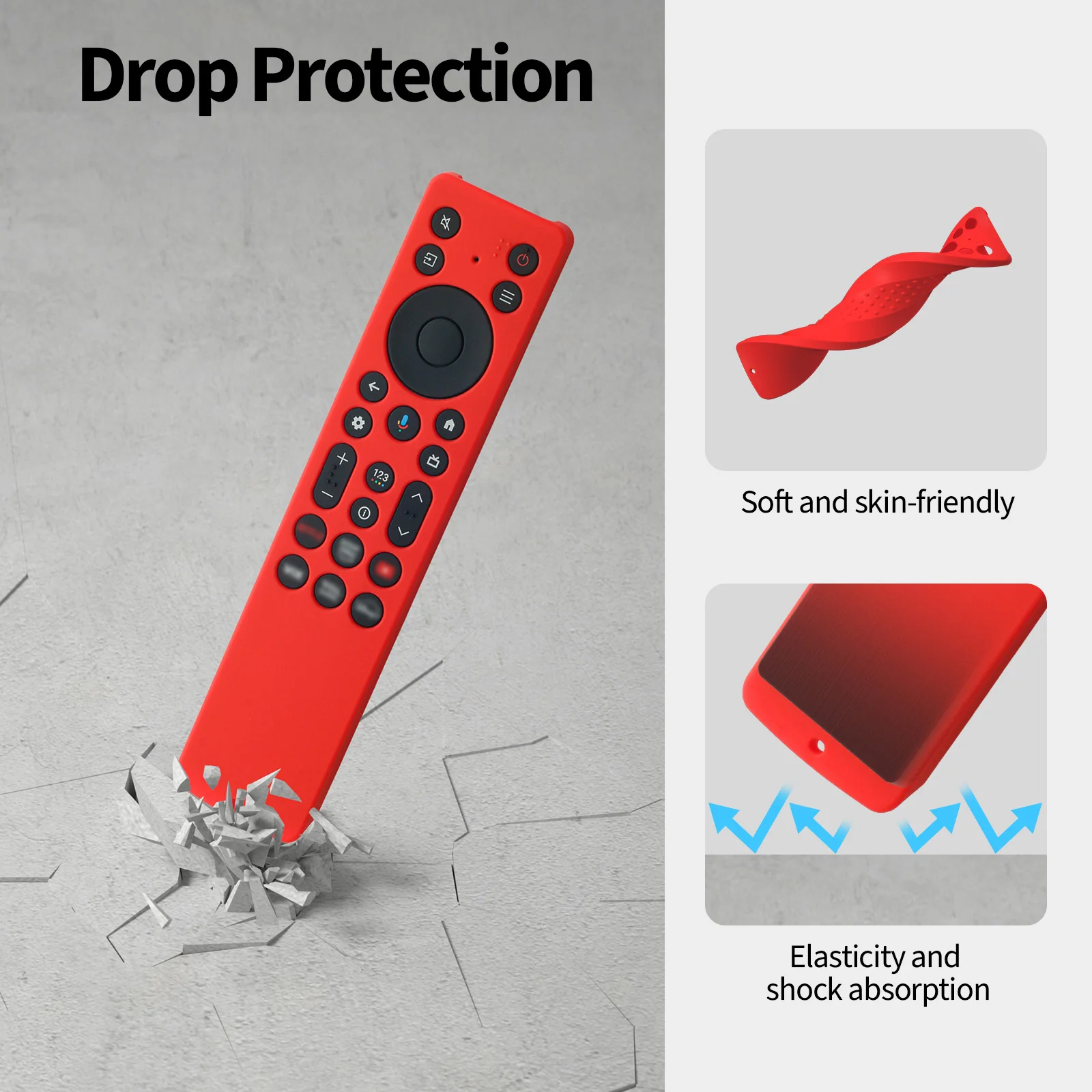 

Silicone Case for 7.2X1.6 inch TCL RC813A TV Remote Control Compatible with 2025 LG QM6K Series Remote Control Anti-slip case