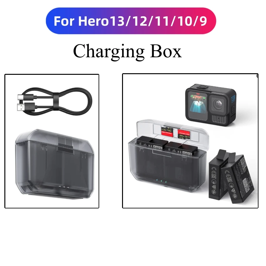

Fast-Charging Battery Case for Hero13/12/11/10/9 Charging Box Action Camera Accessories