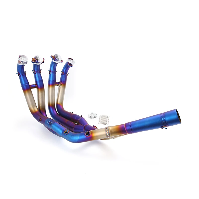 For BMW S1000RR 2019-2025 S1000R 2021-2025 Complete Exhaust System Motorcycle Header Link Pipe Blue Stainless Steel Tube Slip On
