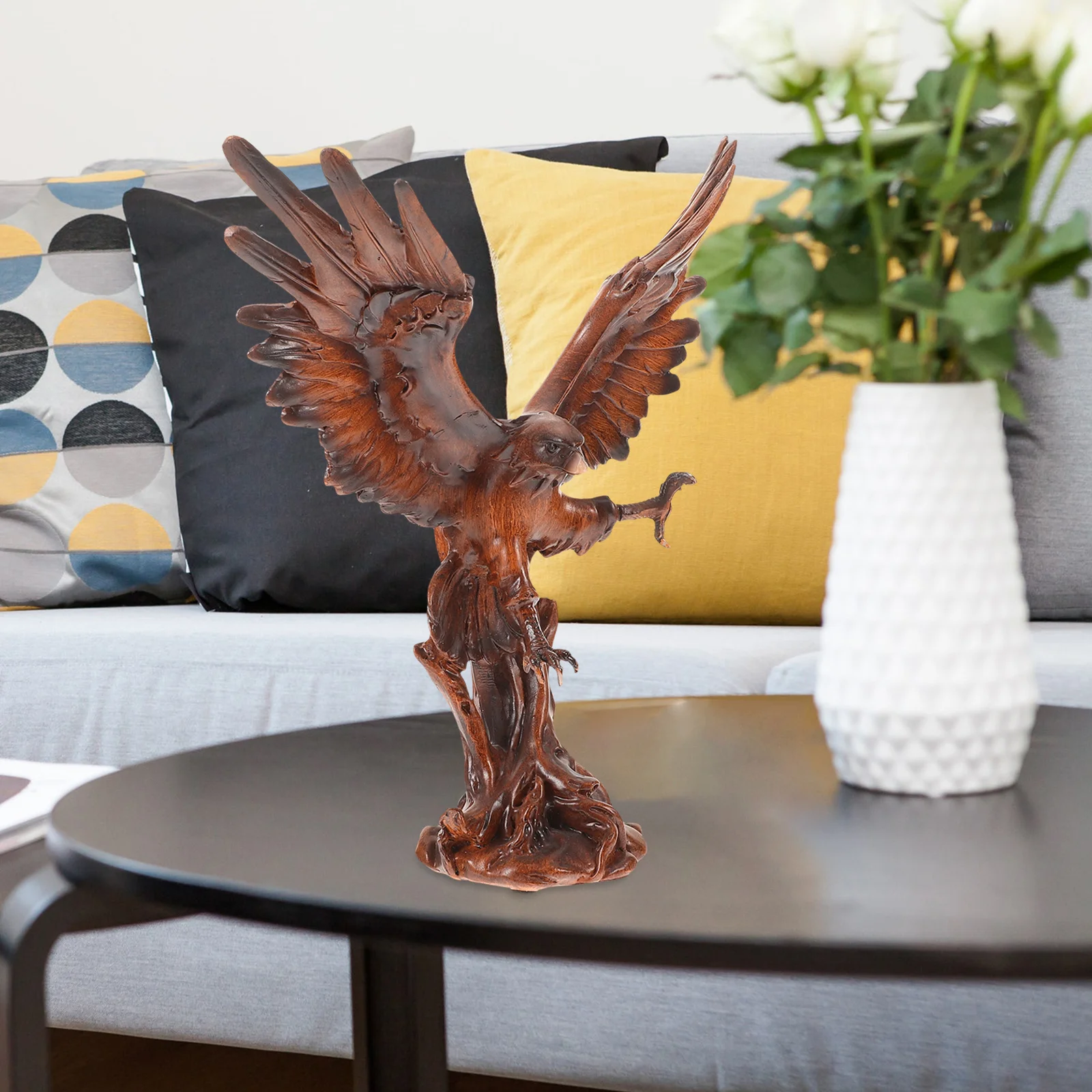 

Eagle Resin Statue Medium Size Desktop Decor For Office Home Table Animal Sculpture Symbol Of Power Freedom Elegant Bird
