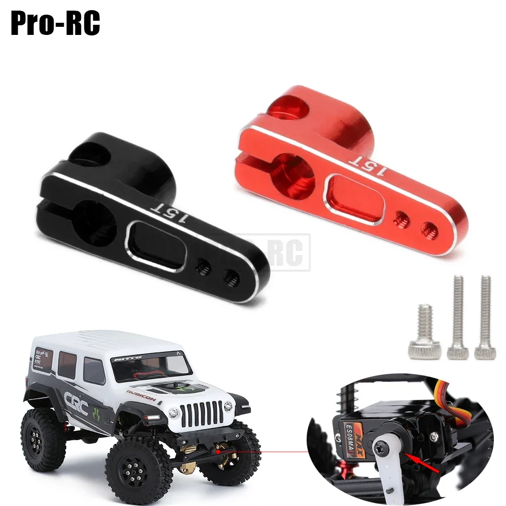 1Pcs Aluminum Alloy 15T Servo Hron Steering Gear Arm Upgrade Parts for RC Crawler Car 1/24 Axial SCX24 90081 C10 EMax ES08MA II