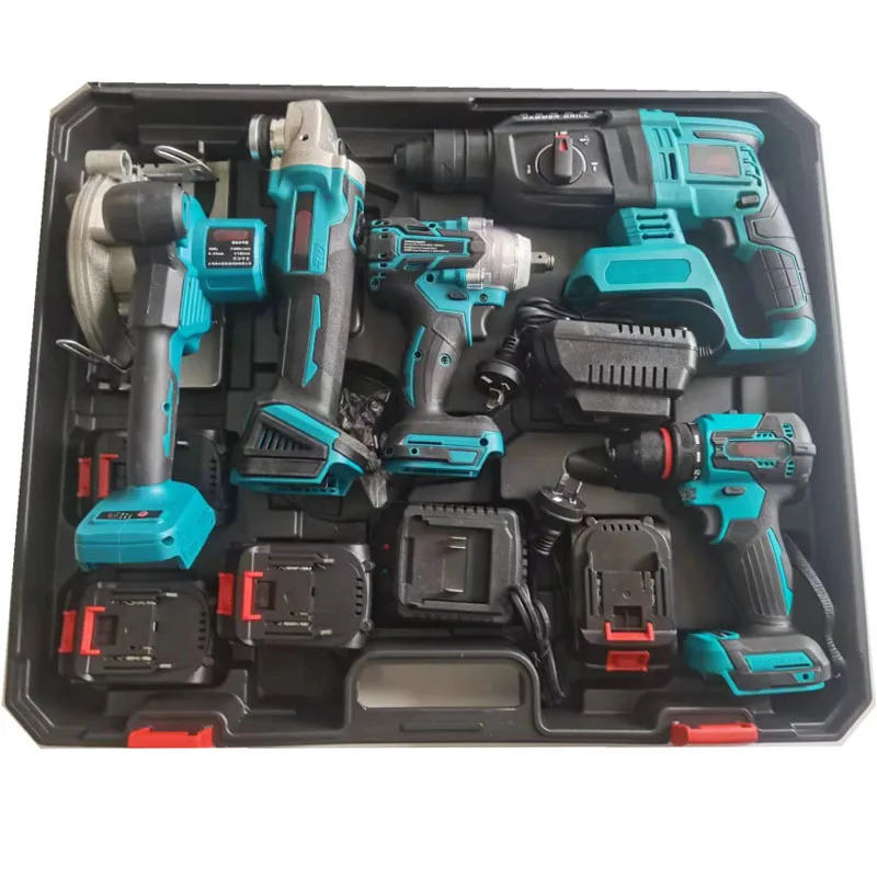 Factory Directly Sale Cordless Portable Electric Hammer/Drill Electric Wrench Angle Grinder Tool Set