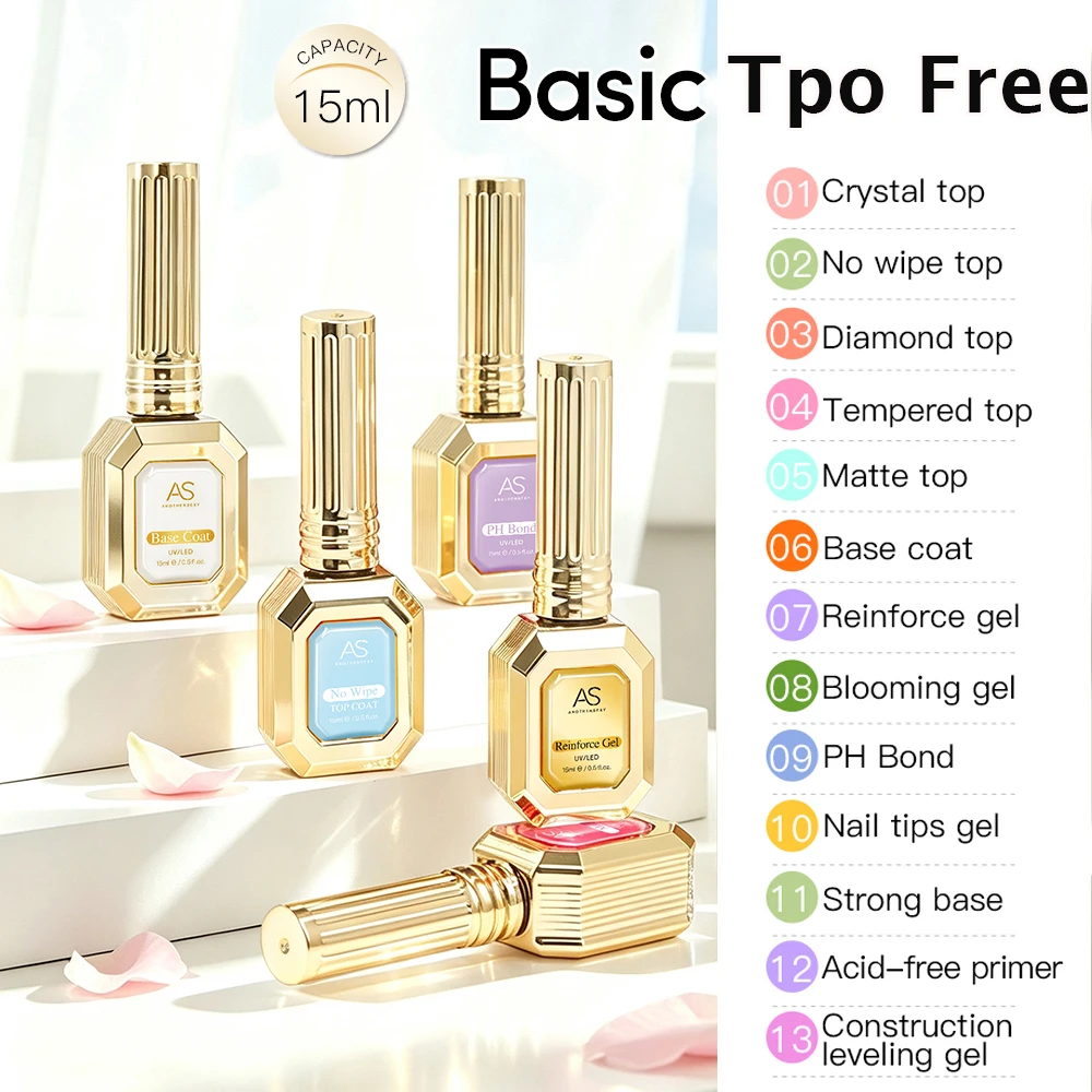 Luxury Golden Bottle 15ml Base Gel Super Top Coat Gel Nail Polish Semi Permanent Long Lasting LED UV Gel Varnishes Blooming