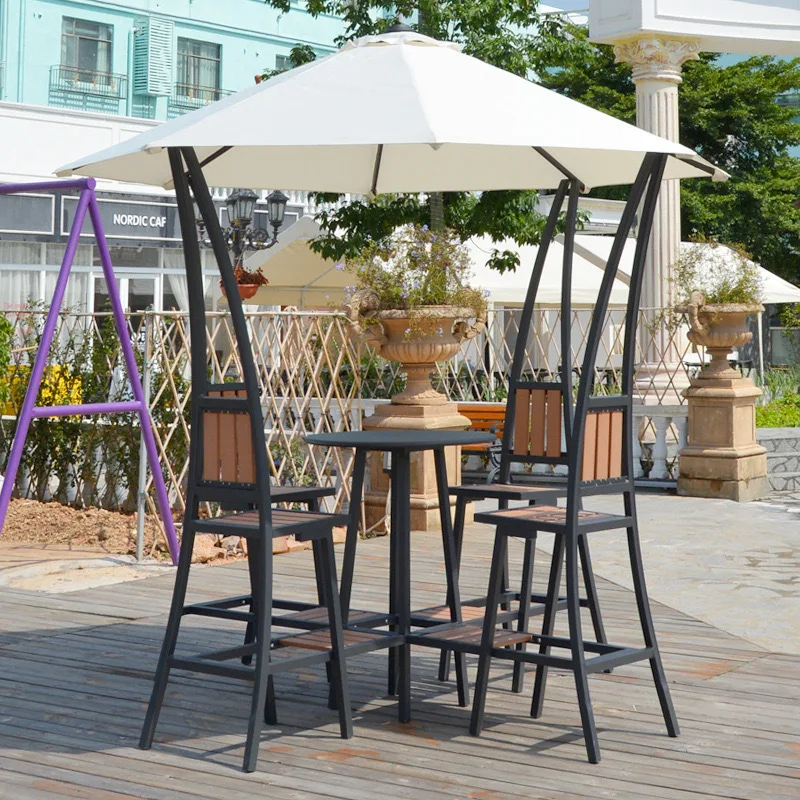 Outdoor aluminum alloy pavilion waterproof and sunscreen four people six people sunny courtyard cafe villa outdoor pavilion