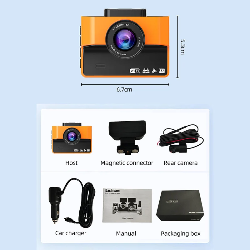 2K HD داش كام صغير محمول مزدوج سيارة DVR ADAS المغناطيسي شحن مسجل مركبة للرؤية الليلية كاميرا صغيرة محرك مسجل #5