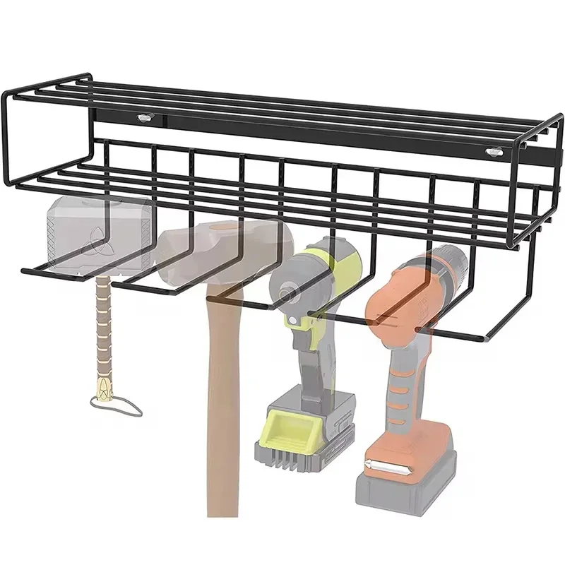 Estante organizador de herramientas eléctricas de mano, estante de herramientas resistente al óxido montado en la pared, soportes de taladro eléctrico para Taller y garaje