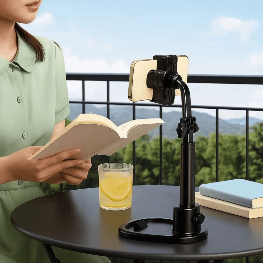 Multifunctional Universal Desktop Phone Holder Telescopic Stable Base Phone Stand Portable Dual Card Slot Tablet Holder Office