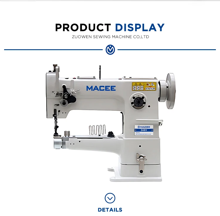 

MC 246V Heavy Industrial Cylinder Bed Walking Foot Lockstitch Sewing Machine for Bag