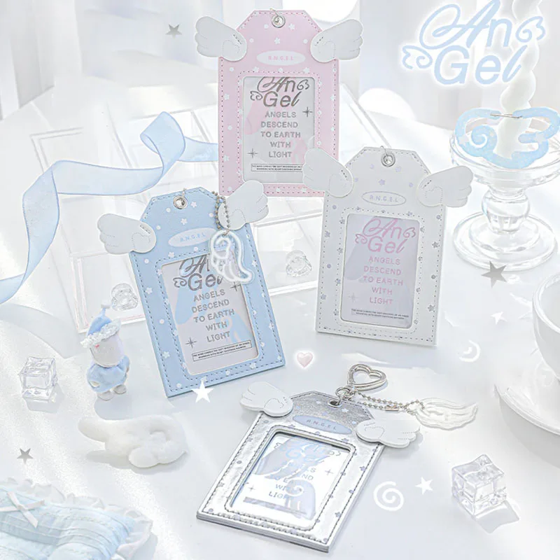 Ins Style Angel Wing Photo Card Holder Pendant 3 Inch Star Photo Card Case Campus Card Protection Set Idol Photocard Holder