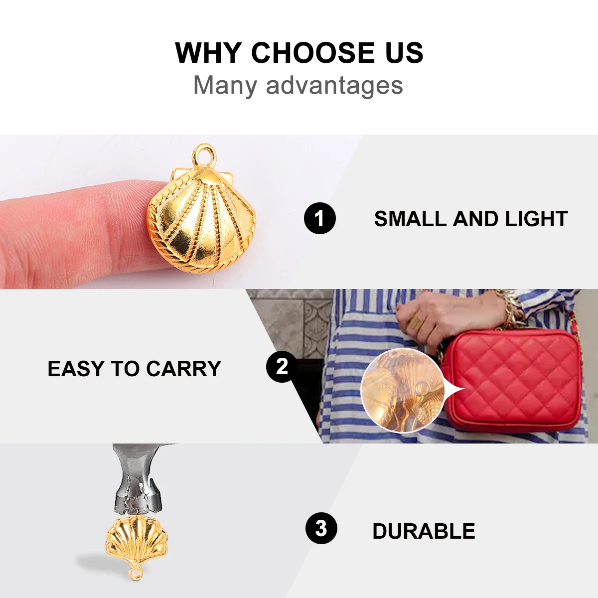 

83pcs Golden Conch Shell Pendant Jewelry Craft Accessory Beach Charm For Necklace Bracelets Seashell Pendent Charms