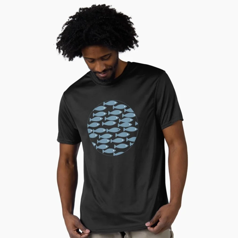 

Blue fish 80s Retro Fishing Gift t shirt for fisherman 100% cotton printed tee Short Sleeve Graphic Clothes All size tops S-6XL