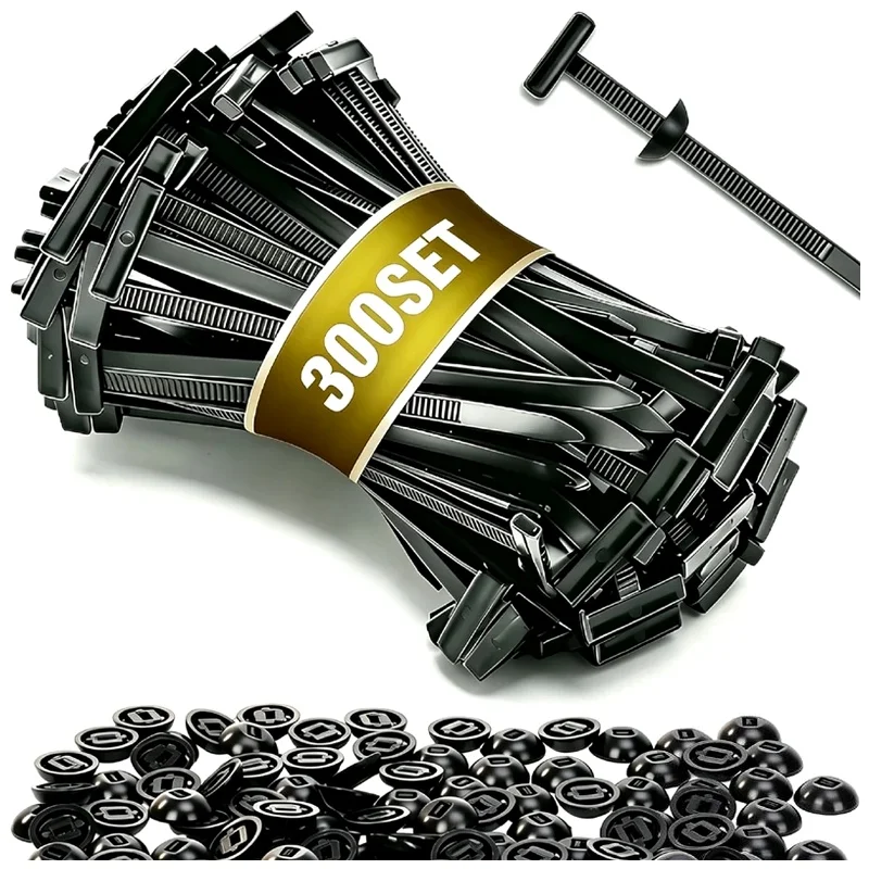 Cable Clips Plastic Heavy Duty Universal Zipper Clips Zipties 20-300set Auto Body Repair Car Repair Splash Trim Automotive Parts