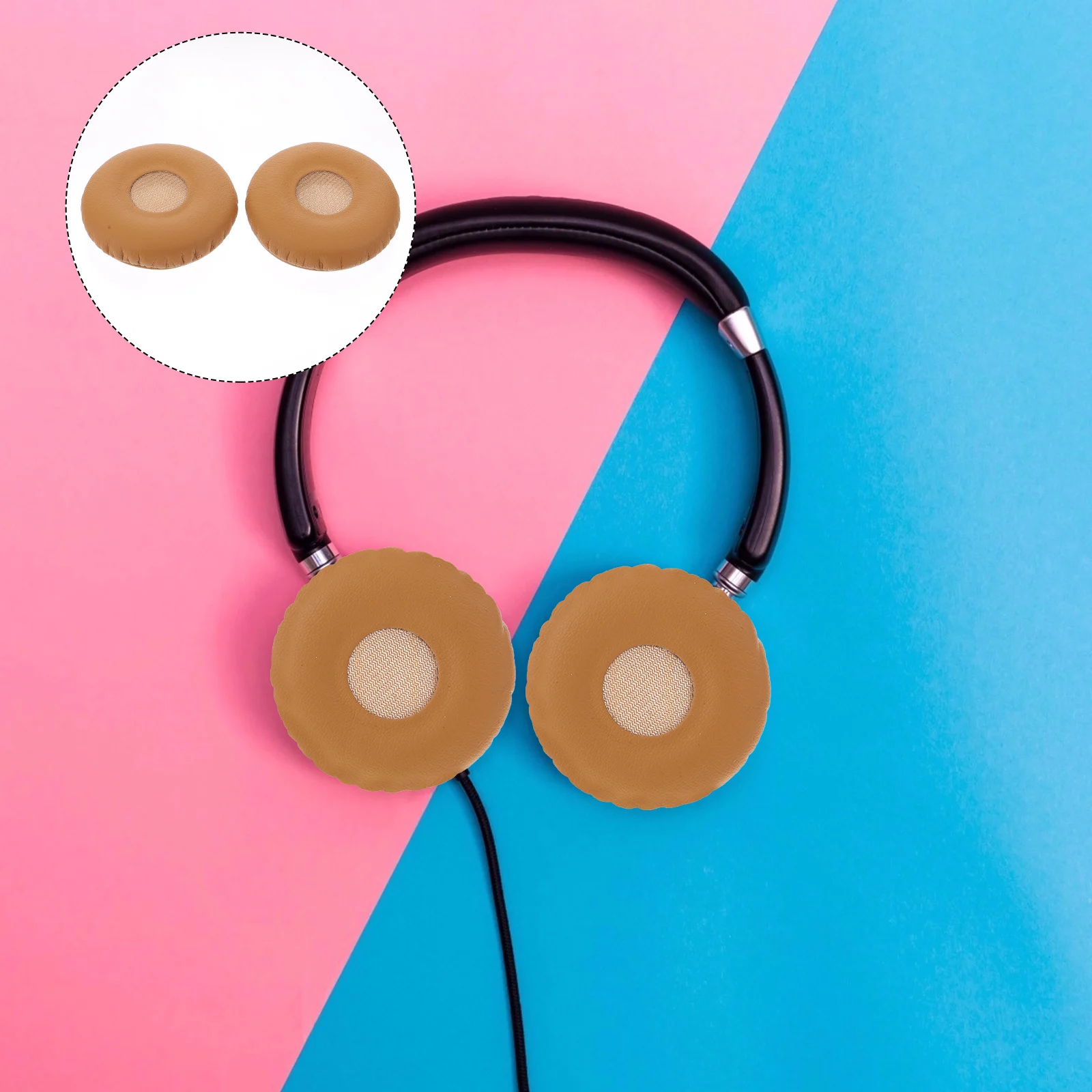 

2 Pcs Headphone Replacement Sleeves Noise Cancelling Ear Pads Headset Covers Simple Earphone Portable Protein