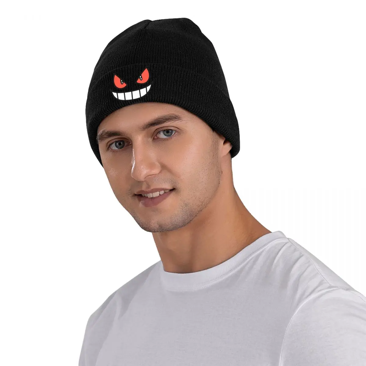 Gengars Beanie Hats ghost smile Cappellini vintage Cappello hippie unisex per adulti lavorato a maglia Cappello invernale caldo personalizzato Beanie