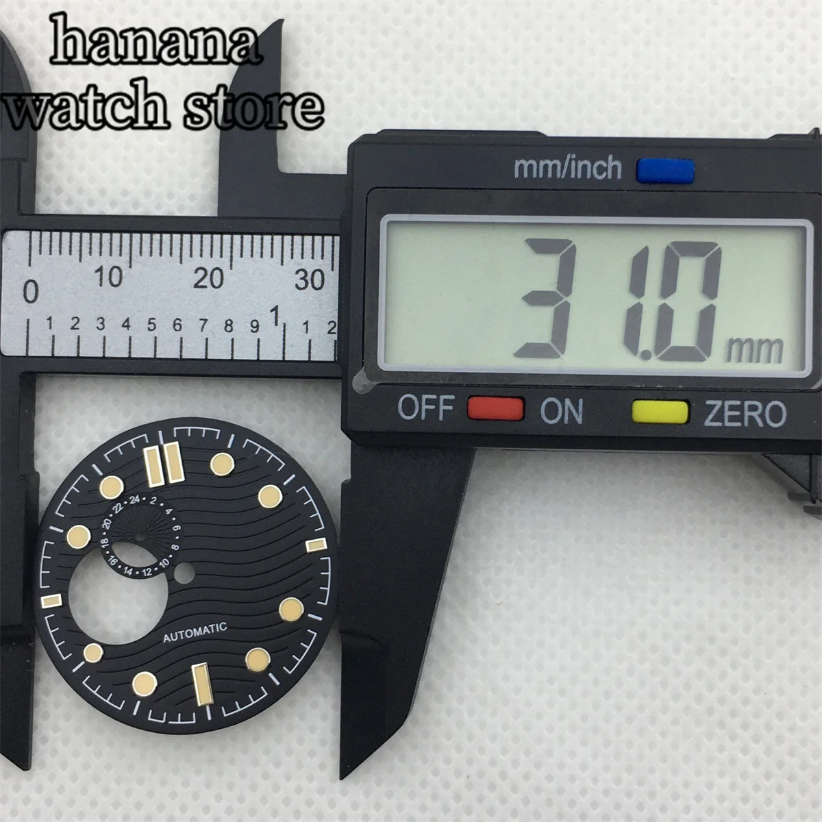 BLIGER 31 мм синий, черный, белый полый светящийся циферблат с водяным принтом для аксессуаров для часов с механизмом NH39