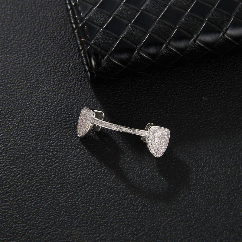 Hip Hop Iced Out Teeth Grillz Caps Bling Cubic Zircon Micro Pave Top & Bottom Charm Grills Set For Men Women Jewelry Gift