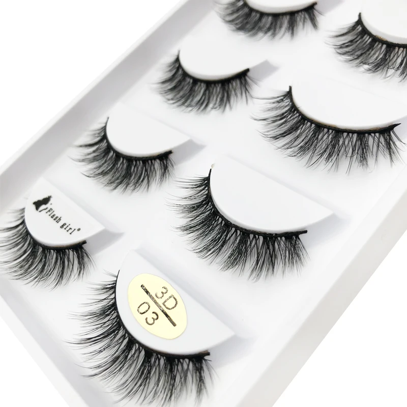 5 คู่/ถาด 3D ธรรมชาติหนาแน่นยืดหยุ่นและ reusable ยาวนาน Full strip eyelashes extension พร้อม customizable