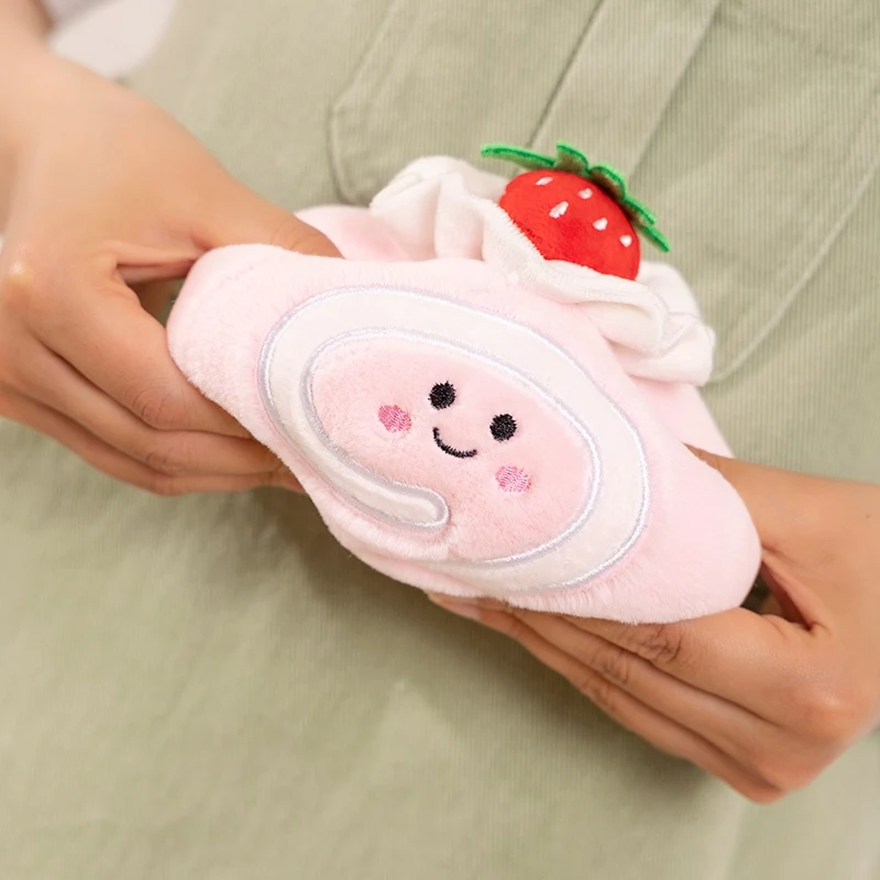 Cartoon Anime Kawaii Swiss Roll Plush Dolls Cute Happy Strawberry Chocolate Matcha Original Flavor Cake Toys Kids Handmade Gifts