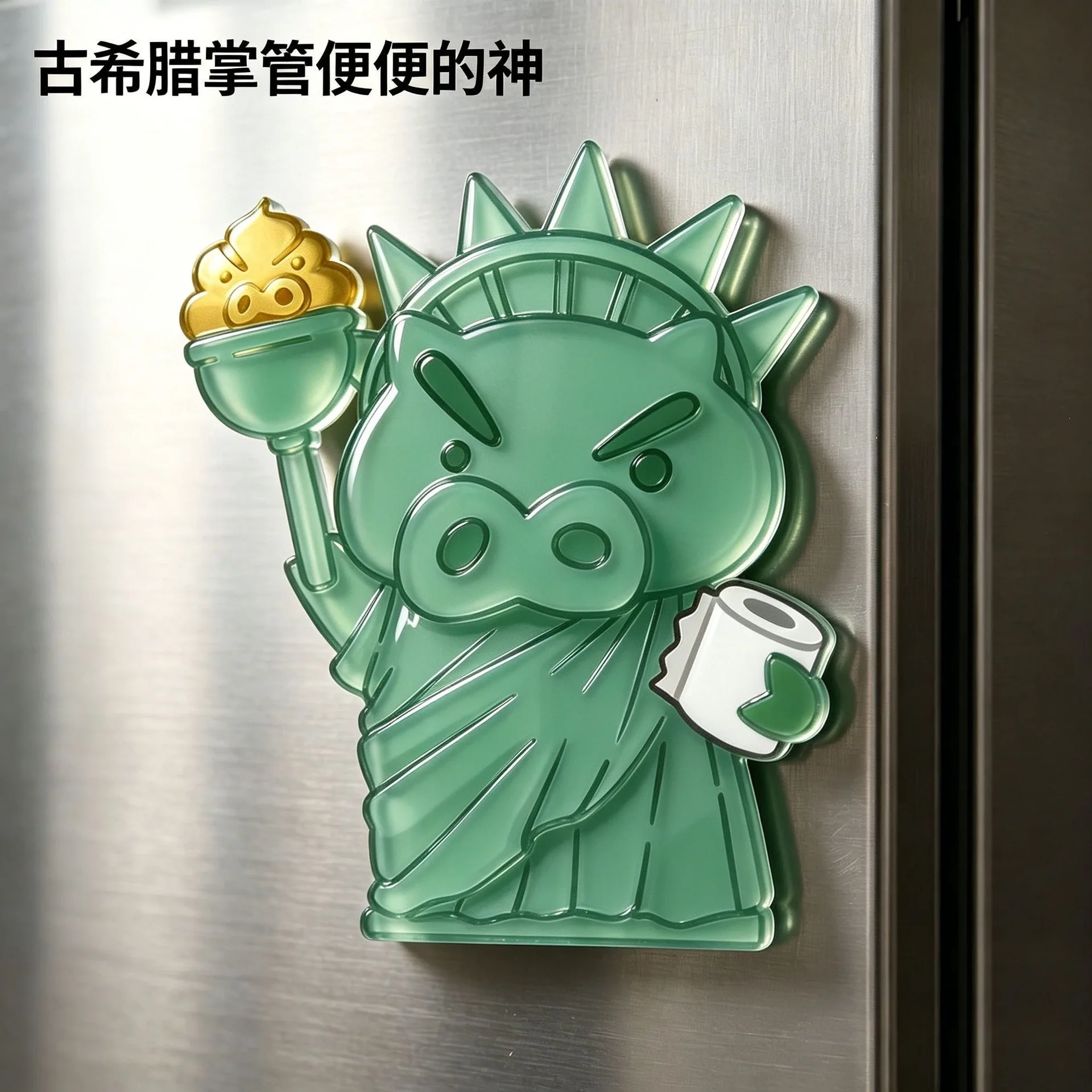 Neuartiger Lustiger Liberty Pig Kühlschrankmagnet, Cartoon-Kot-Kühlschrankmagnet, Kreatives Heim-Küchen-Deko Scherzgeschenk