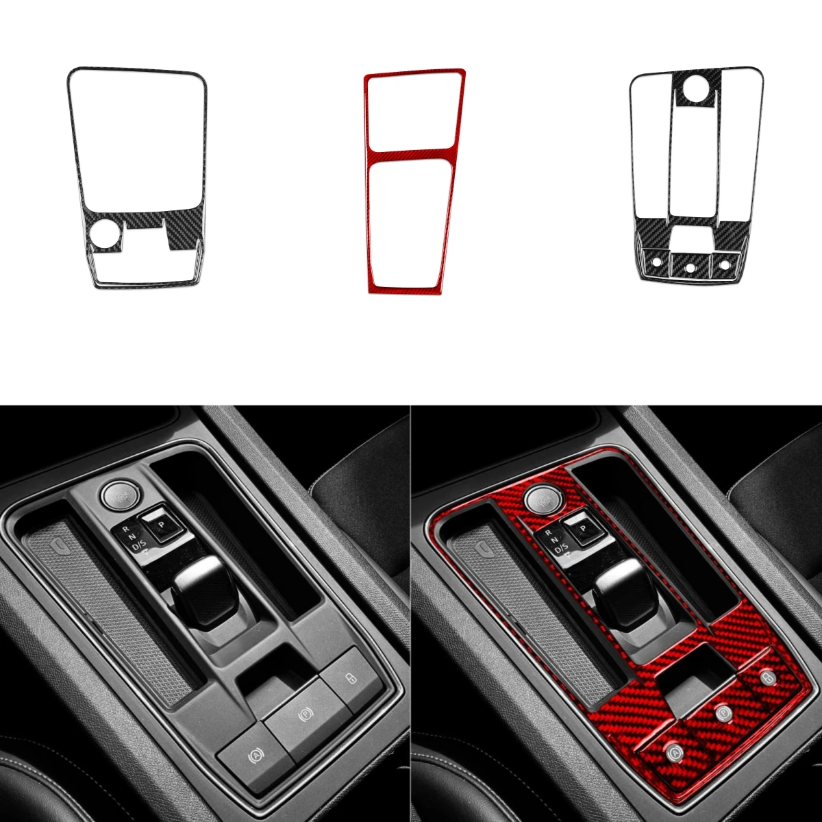 Real Soft Carbon Fiber Sticker For Seat Leon MK4 Cupra Leon Cupra Formentor 2020-2024 LHD RHD Automatic Gear Shift Panel