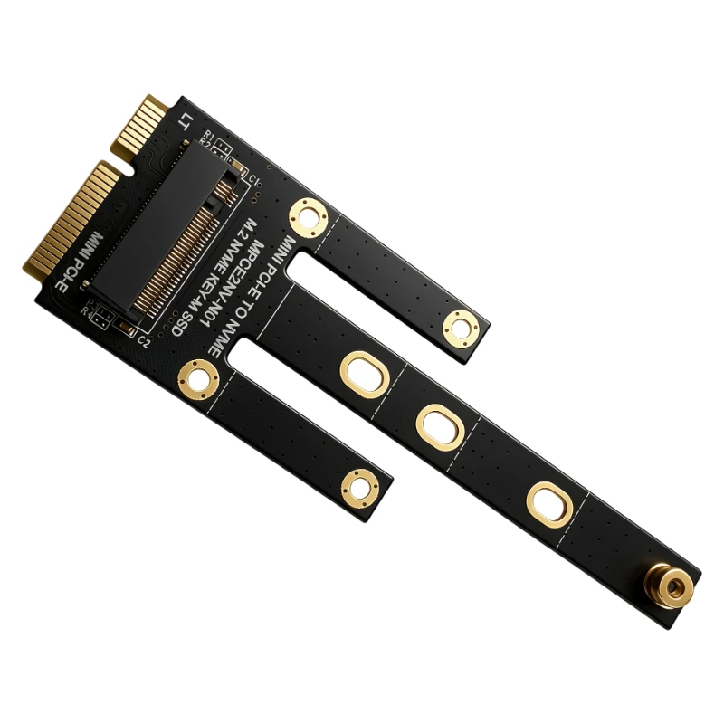 Black Mini PCIE to NVME Riser Card Mini PCI Express to NVME M.2 Key-M Expanion Card NVME SSD Adapter Compatible with Motherboard