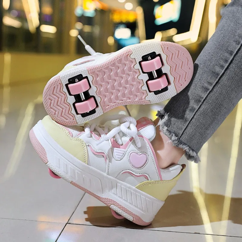 

Детские роликовые коньки, обувь для детей, спортивные повседневные кроссовки для мальчиков и девочек, уличный крутой уличный скейтборд, новая мода, четыре колеса