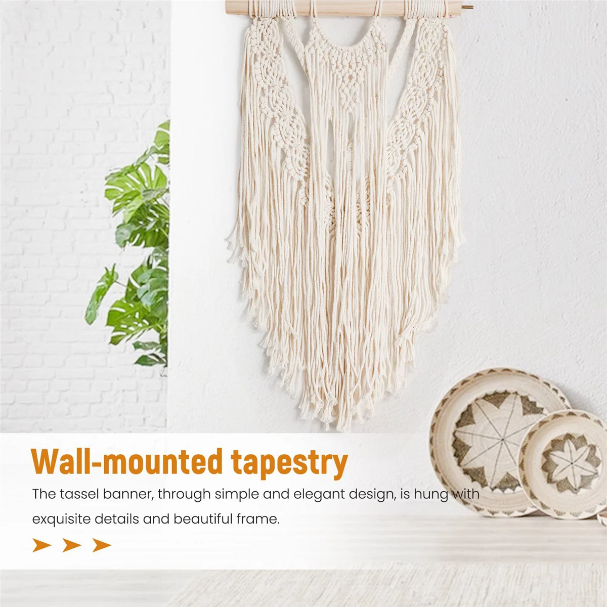BAAX Macrame Wall Hanging Handwoven Bohemian Cotton Rope Boho Tapestry Home Decor