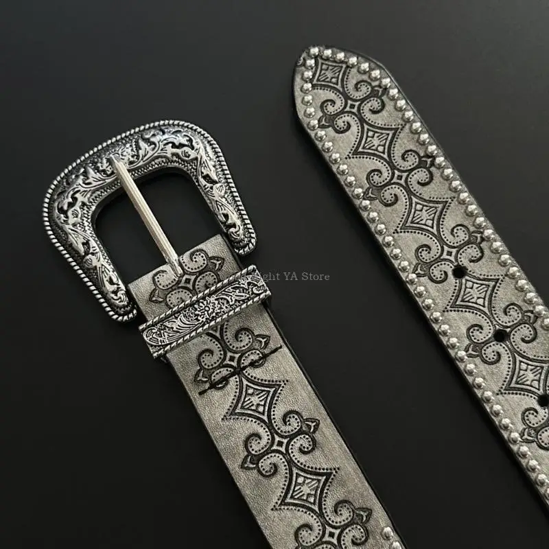  Adjustable Waist Belt 115cm Length Feature Retro Design Western Patterns