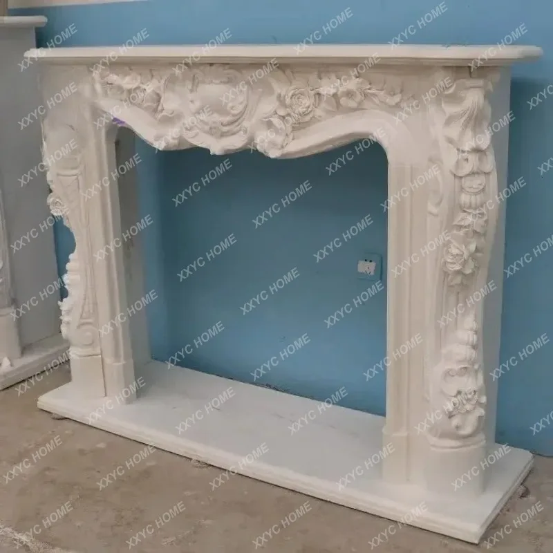 XX Marble fireplace engraved  decorative cabinet fireplace rack Magnolia fireplace can be customized