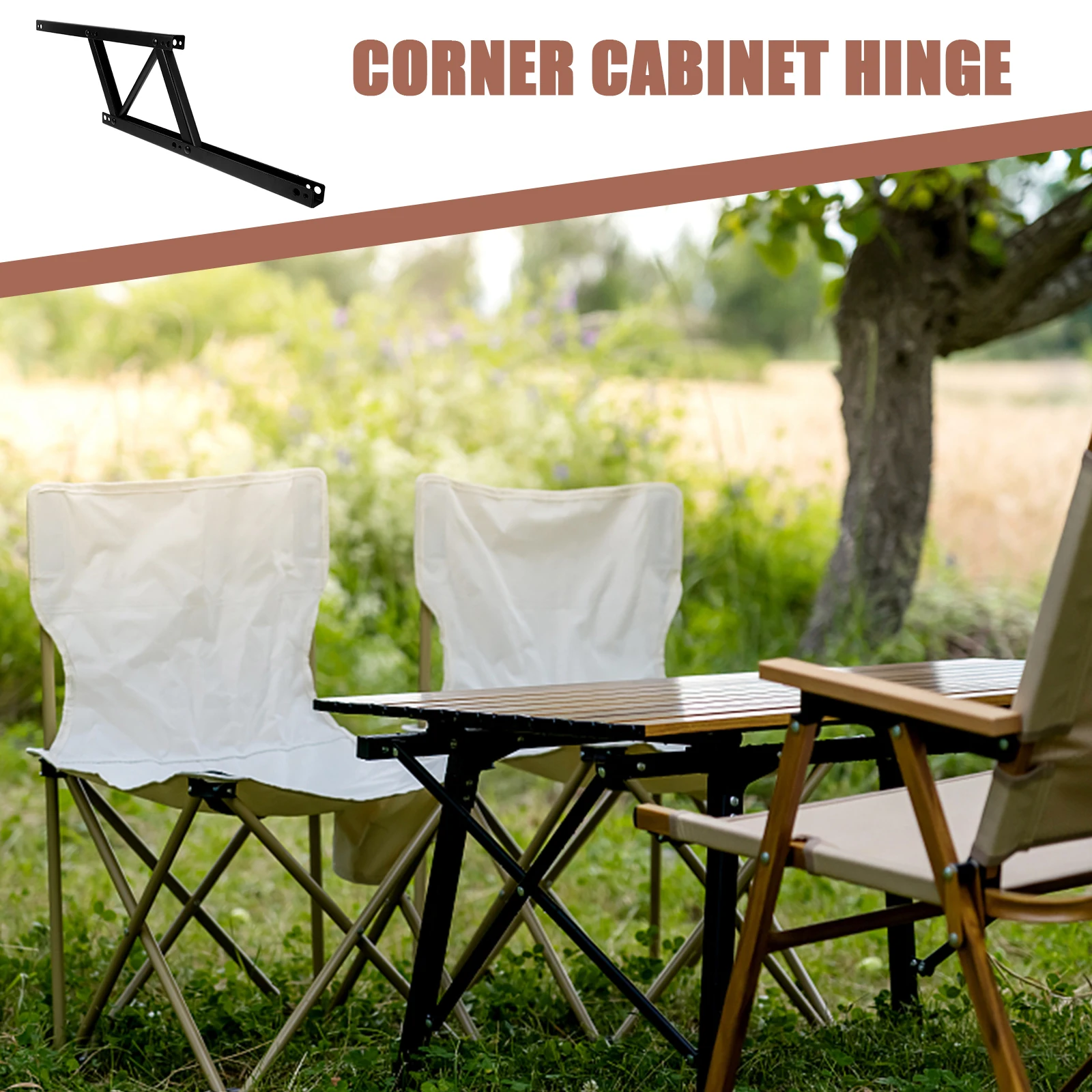 

2pcs Corner Cabinet Lift Support Hinge Spring Design Anti-Rust Strong Durable Locking Hinge for Coffee Table Tea Table Folding