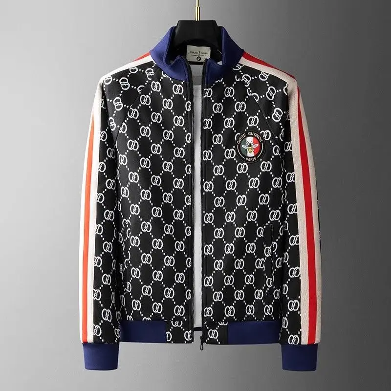 2025 high-end men's trendy brand sports and leisure suit spring and autumn new jacket two-piece embroidered sweater