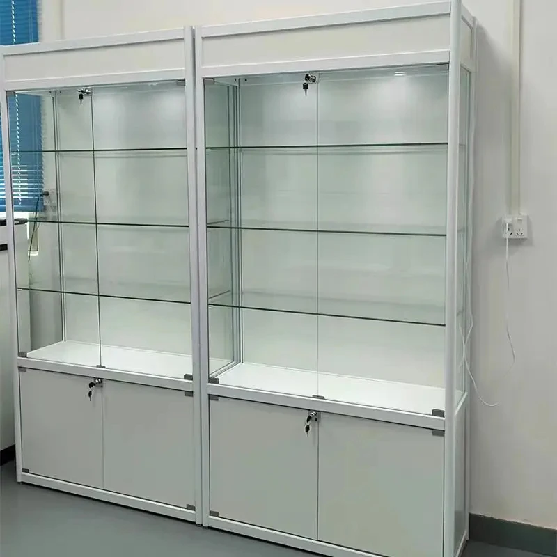 

Customize.Commercial Aluminum Frame Wall Display with LED Lighting Lockable Glass Showcase Jewelry Smoke Shop