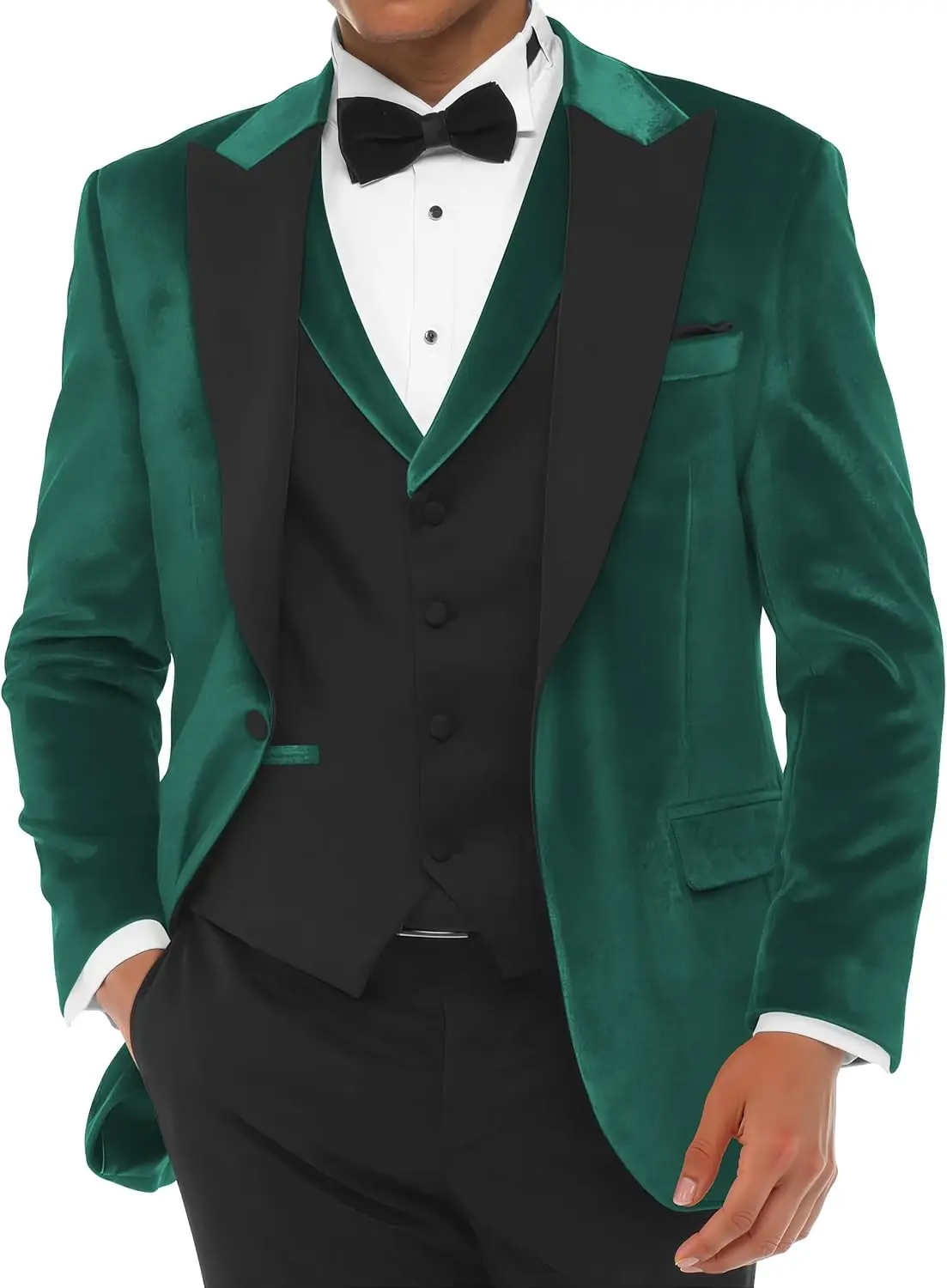 

Velvet Tuxedo for Men 3 Piece Men's Suit Slim Fit Mens Warm Suit Single Breasted Vest Blazer Pants Wedding Prom