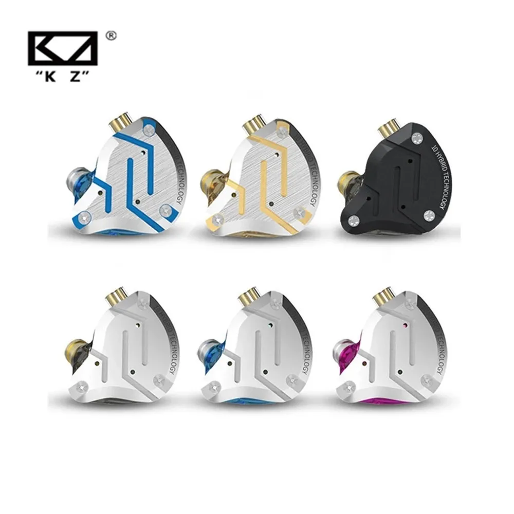 سماعة رأس معدنية KZ ZS10 PRO 4BA + 1DD HIFI سماعة أذن هجينة داخل الأذن سماعات رياضية ضد الضوضاء KZ ZES ZEXPRO AS16 PRO DQ6S