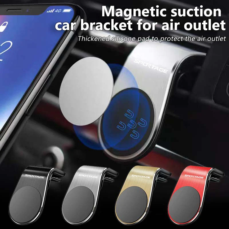 For KIA Magnetic Car Logo Phone Holder Air Vent Clip Mount GPS Stand Proceed K5 Optima Sedona Forte Cerato Venga Telluride