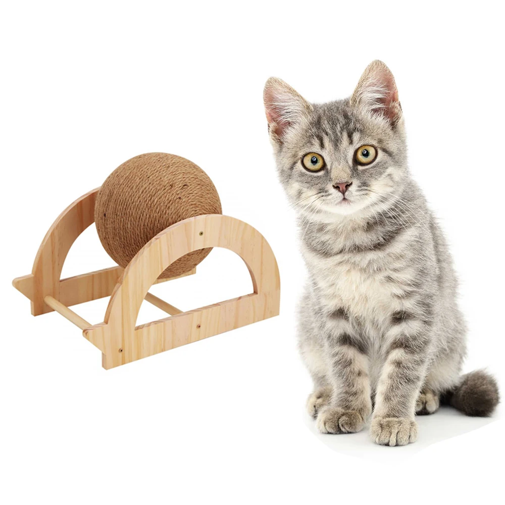 Wooden Cat Scratching And Cat Scraping Ball Pet Toys Solid Wood Scraper For Cats  Are Durable  Cat Furniture Cats  To Playing