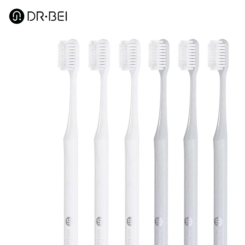 Youpin DR.BEI 6pcs Ultra Fine Soft Bristle Toothbrush For Adult Tooth Brushes Couples Men Women Teeth Deep Cleaning Toothbrushes