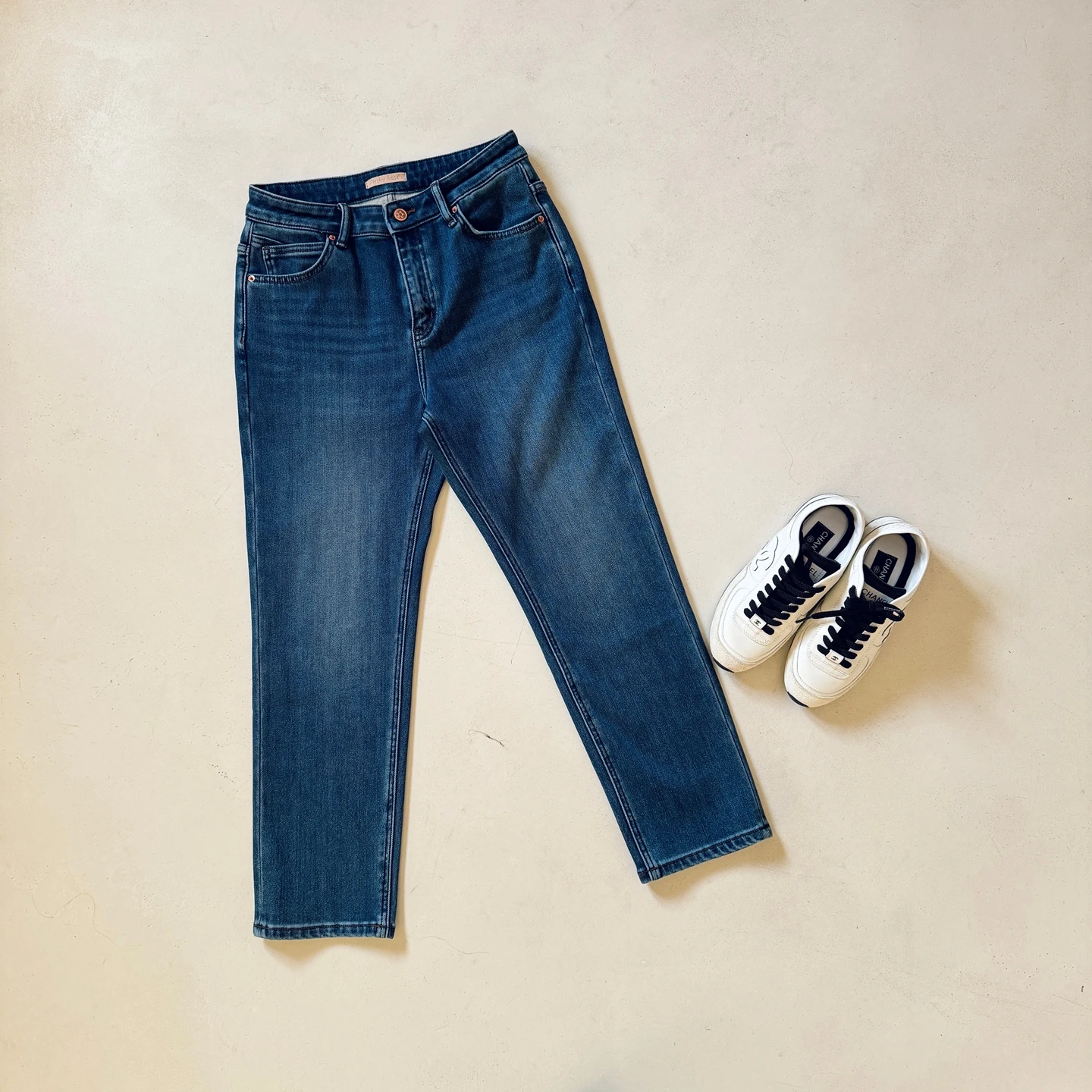 

Женские зимние джинсы большого размера с вышивкой, синие, прямого кроя, с высокой талией, из денима, 9/10 длины