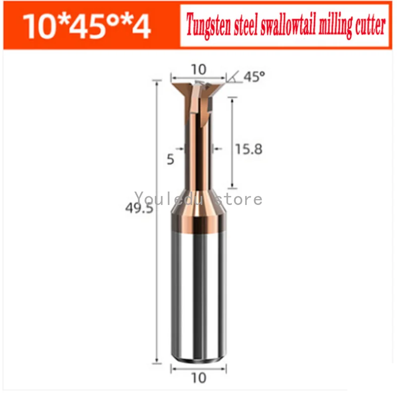 55Degree Carbide Tungsten Steel Dovetail Milling Cutter 45 Degree Chamfering Tool