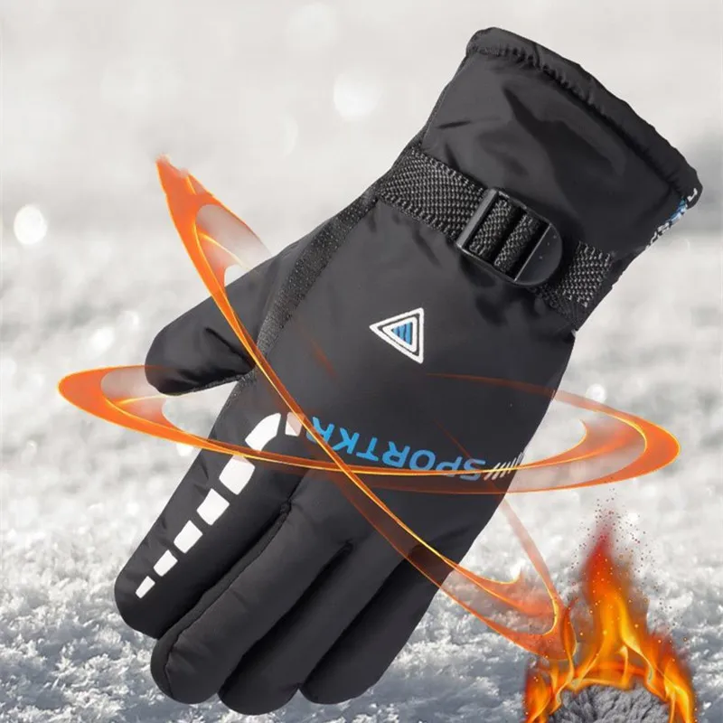 Z50 Men Winter Ski Gloves Windproof Thermal Outdoor Sport Cycling Bike Gloves Bicycle Motorcycle Hiking Camping Hand Warm Gloves