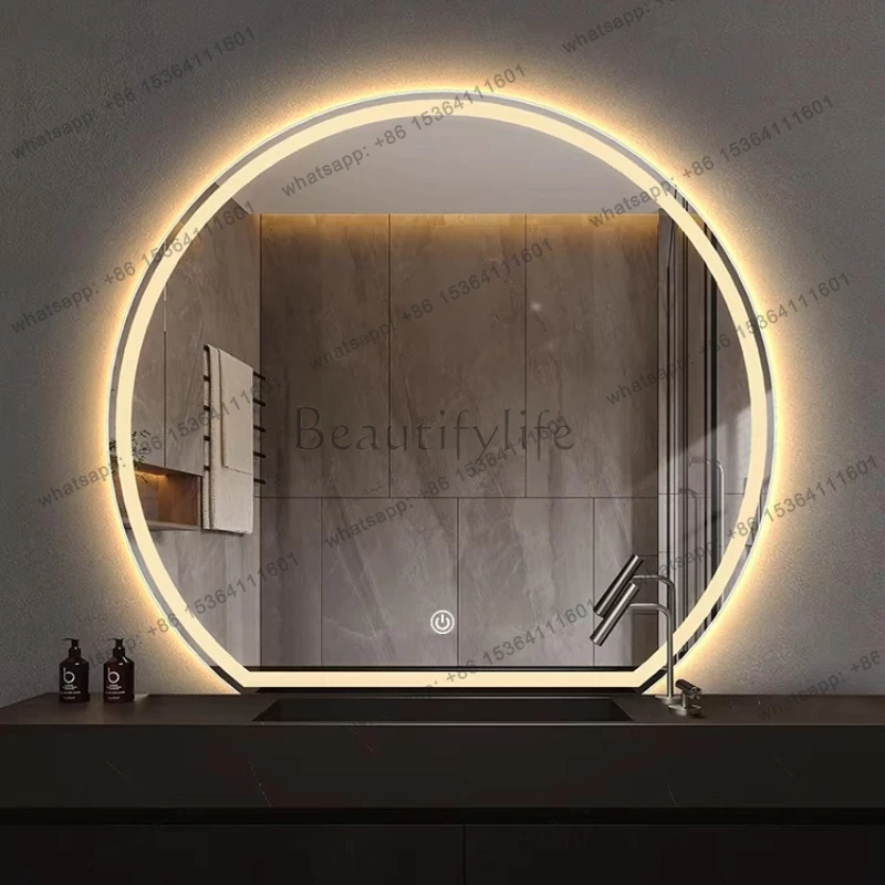 

Special-shaped semicircle smart bathroom mirror bathroom mirror with light led dressing