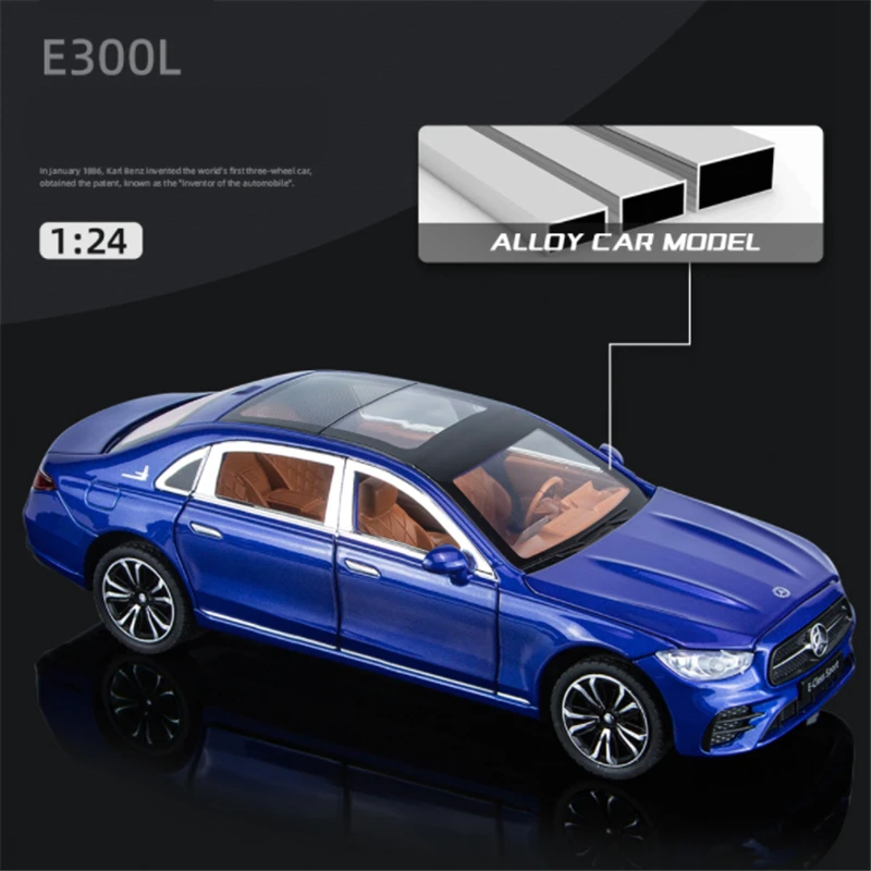 1:24 Benzs E-Class E300L Alloy Car Model High Simulation Diecasts Metal Toy Vehicles Car Model Sound Light Collection Gifts