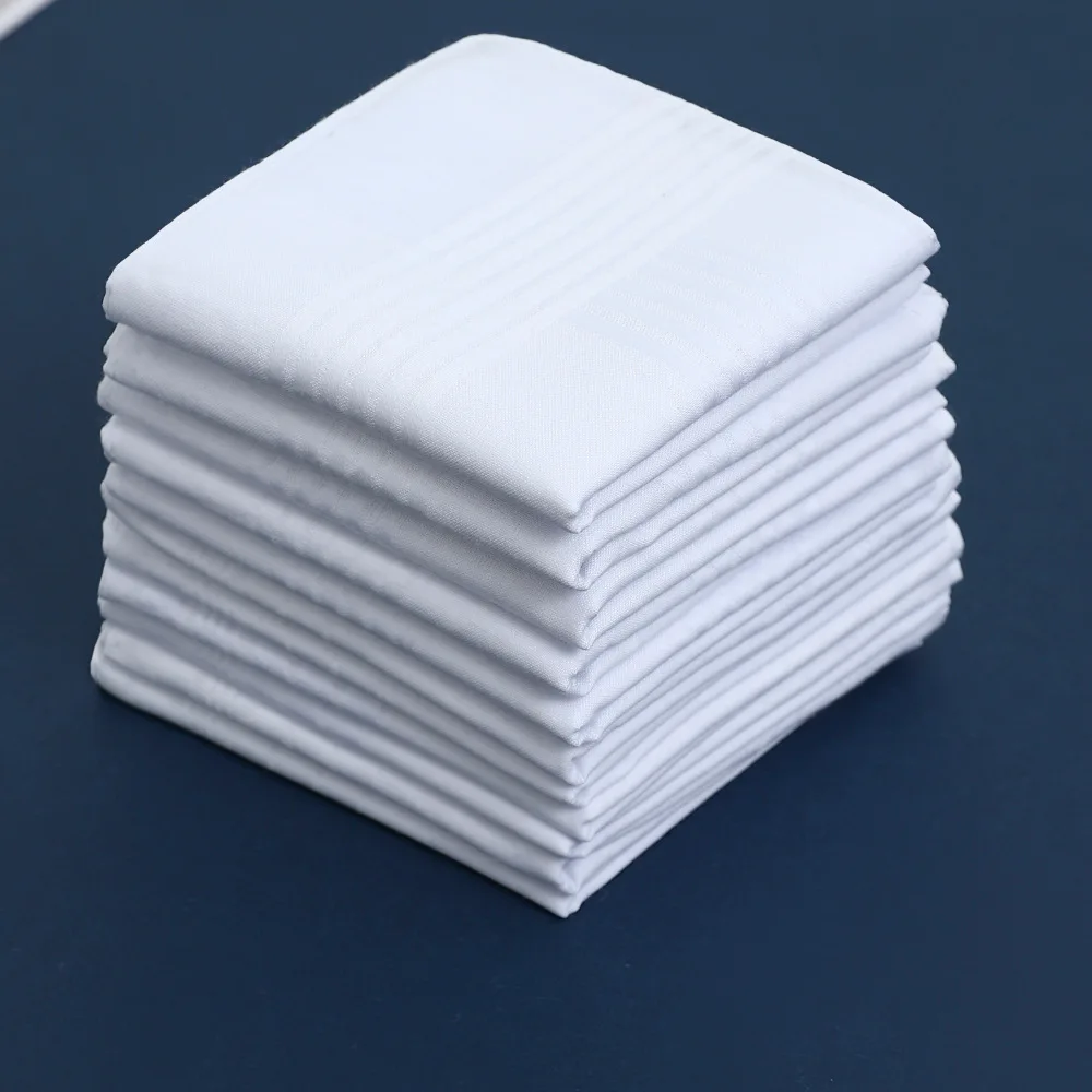 

Men's Handkerchiefs,100% Soft Cotton,White Classic Hankie Pack of 12